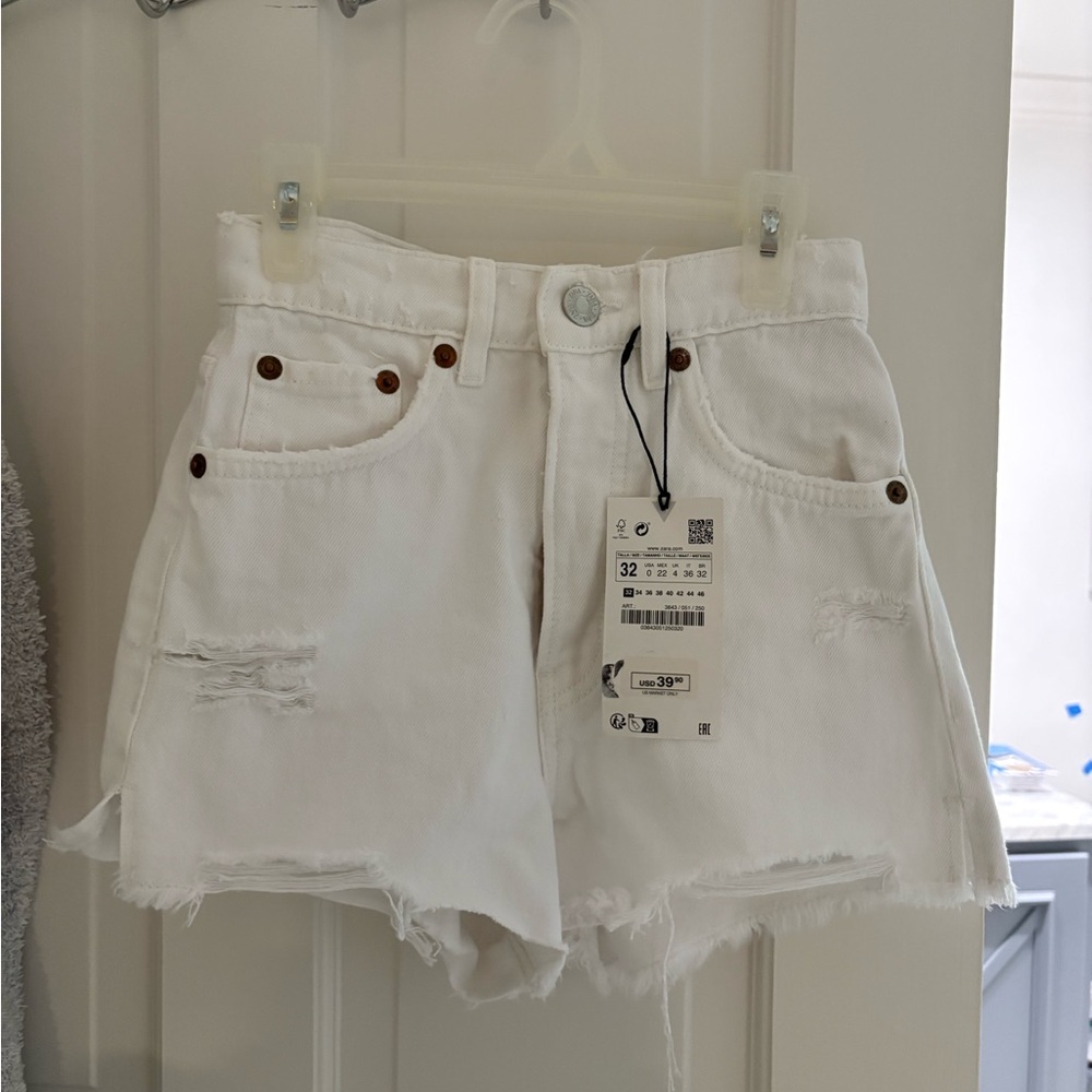 NWT White Zara Jean Shorts